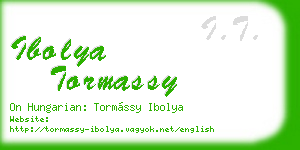 ibolya tormassy business card